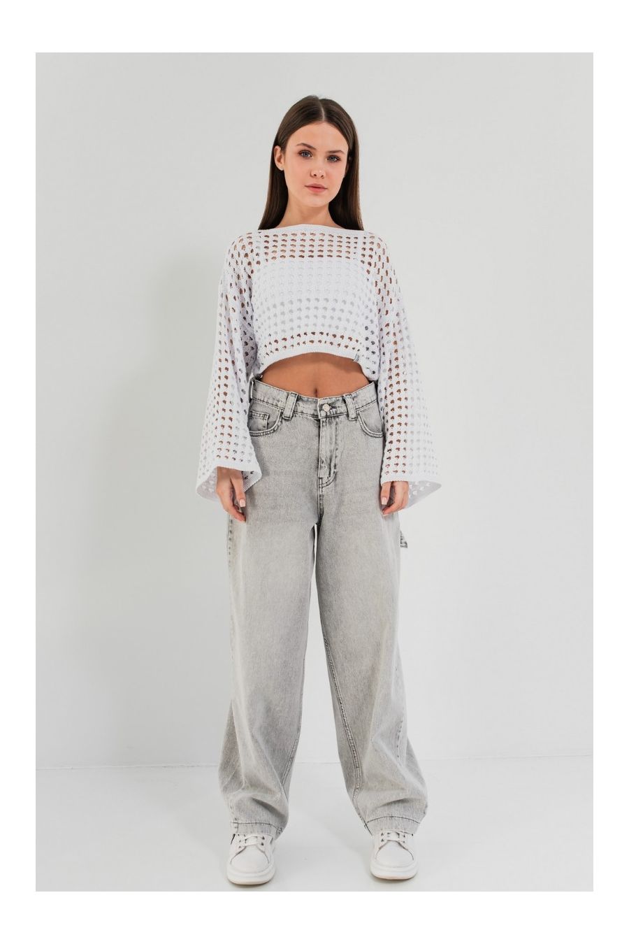 Pantaloni blugi casual cu talie înaltă Kearney