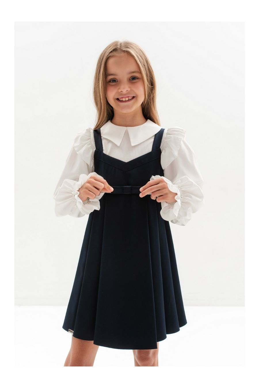 Sarafan scoala uniforma fetite Margo blue