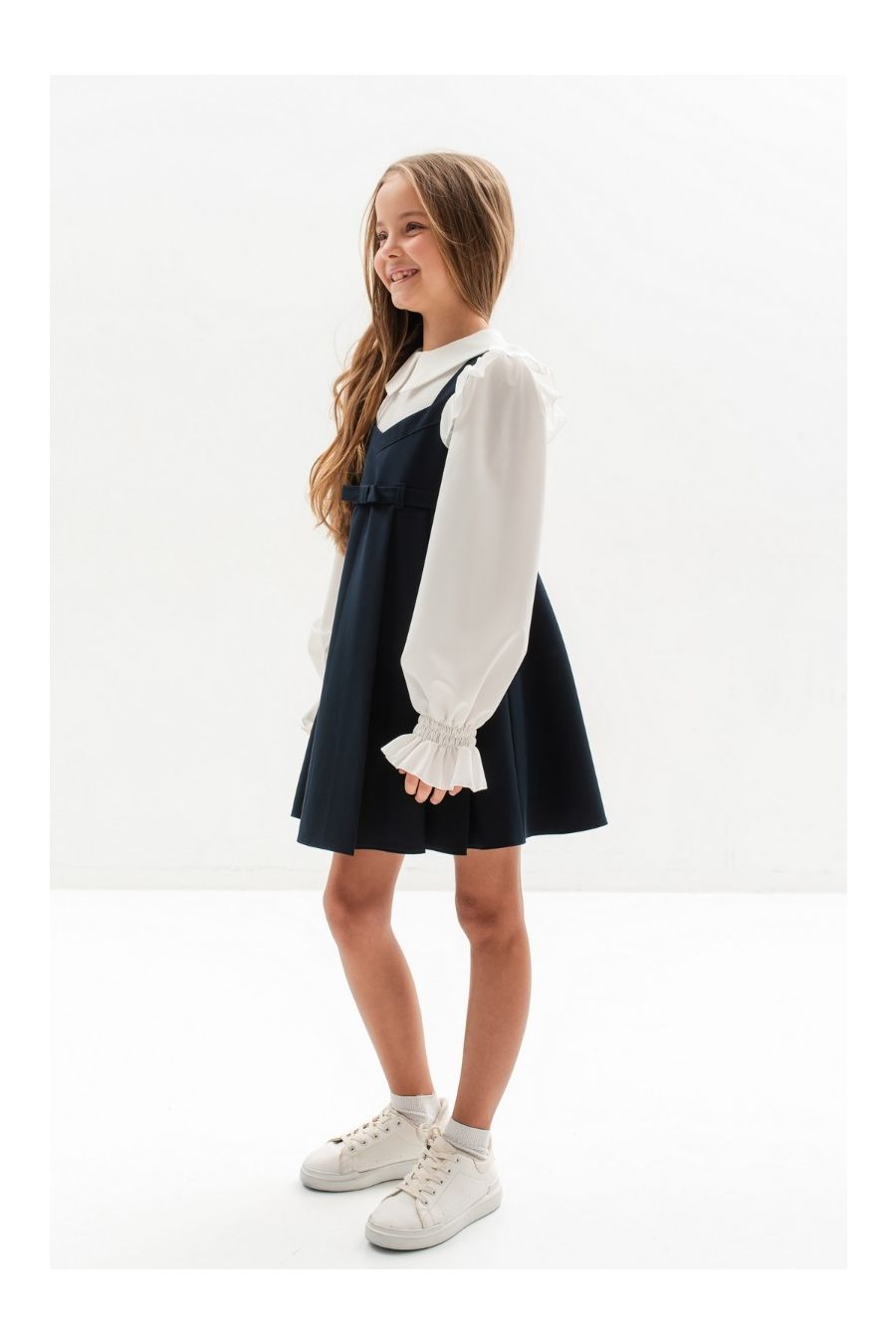Sarafan scoala uniforma fetite Margo blue