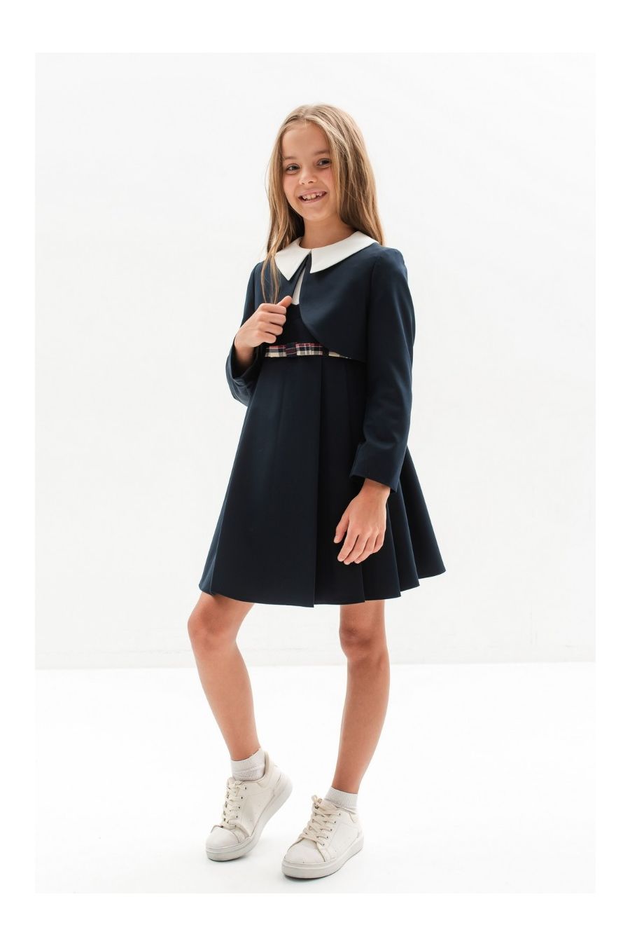 Sarafan scoala uniforma fetite Margo blue