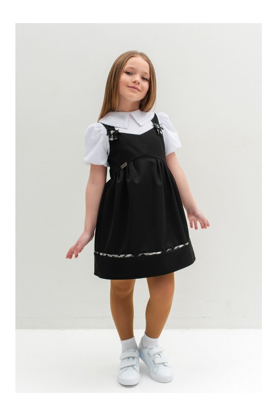 Sarafan scoala uniforma fetite Irma Black