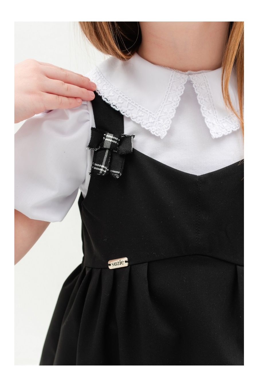 Sarafan scoala uniforma fetite Irma Black