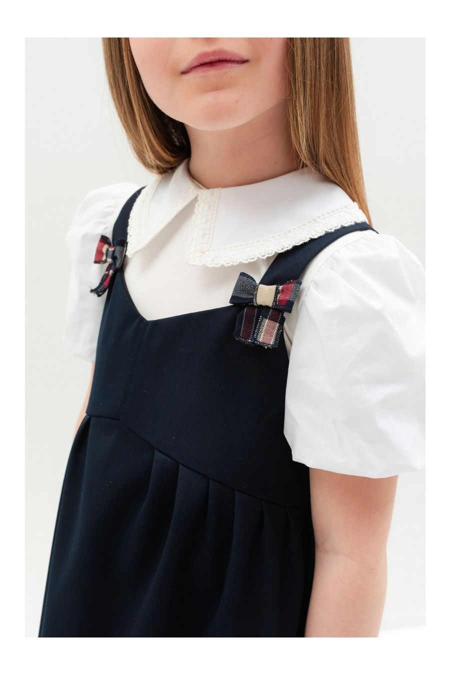 Sarafan scoala uniforma fetite Irma Blue