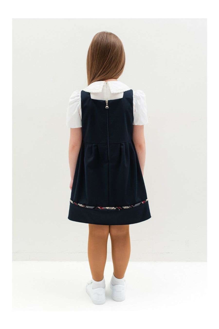 Sarafan scoala uniforma fetite Irma Blue