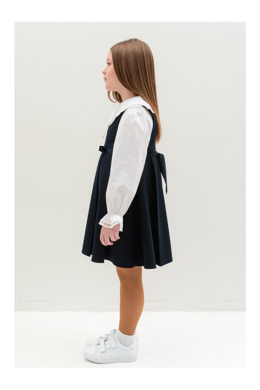 Sarafan scoala uniforma fetite Niara blue